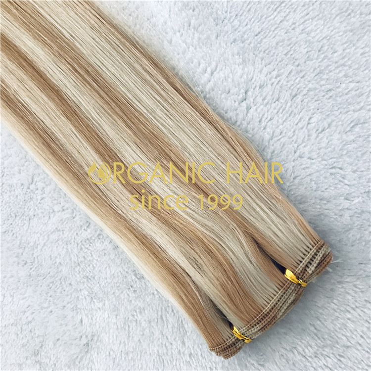 Custom piano hand tied extensions:full cuticle hair H177